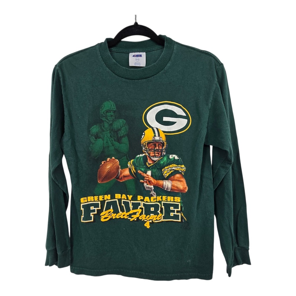 Vintage 1996 NFL Brett Favre #4 Green Bay Packers Crewneck‎ T-shirt Youth 10-12